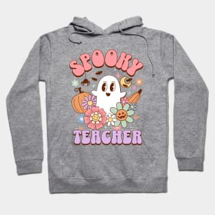 Spooky Teacher Kawaii Ghost Retro Halloween Preppy Aesthetic Hoodie